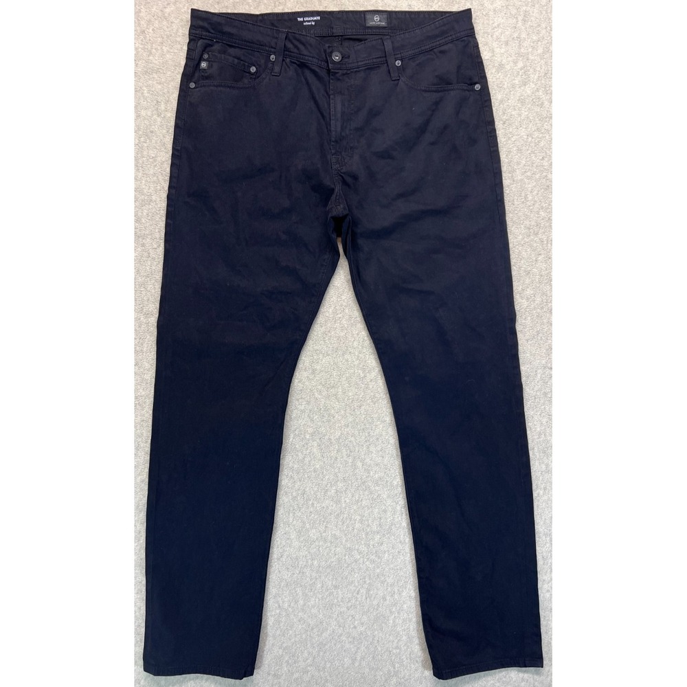 AG Adriano Goldschmied Mens The Graduate Jeans Black Tailored Leg 5 Pocket 36x34
